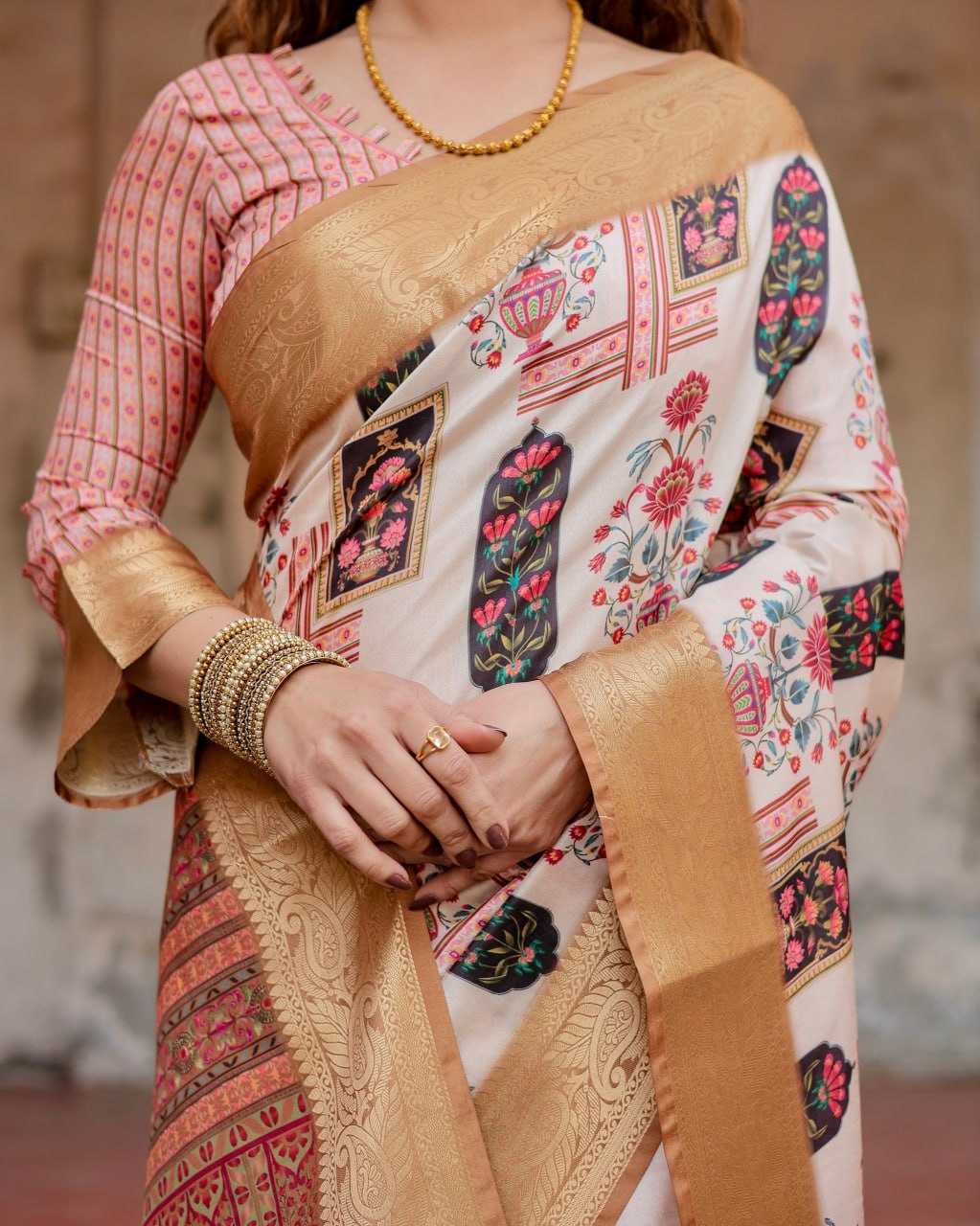 Multi Color Pure Silk Saree