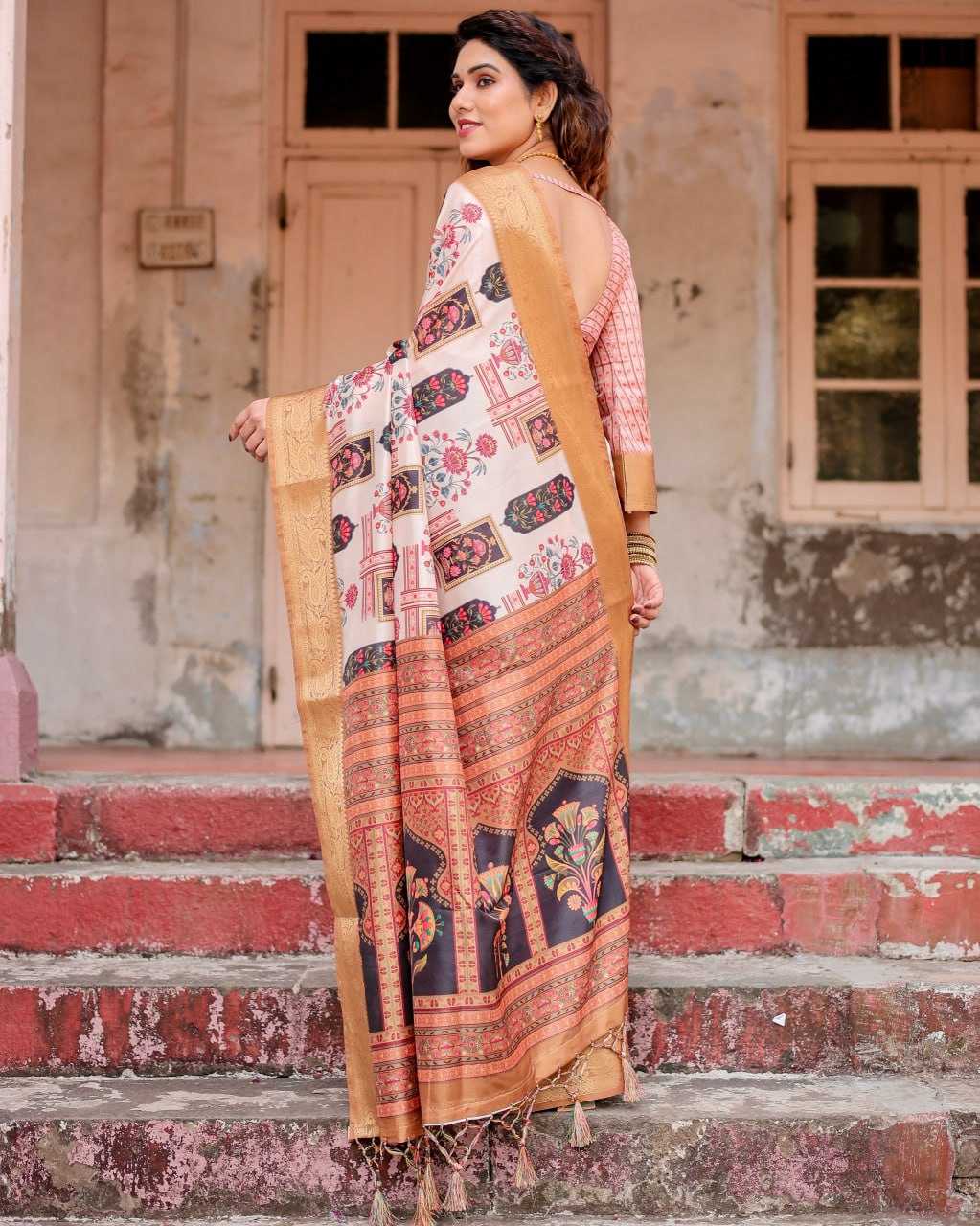 Multi Color Pure Silk Saree