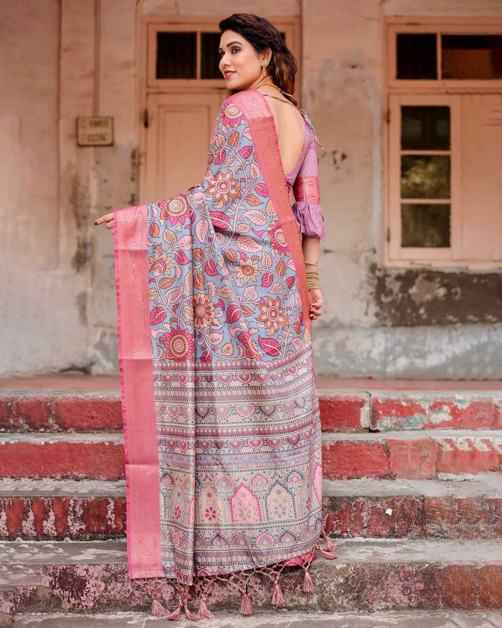 Multi Color Pure Silk Saree