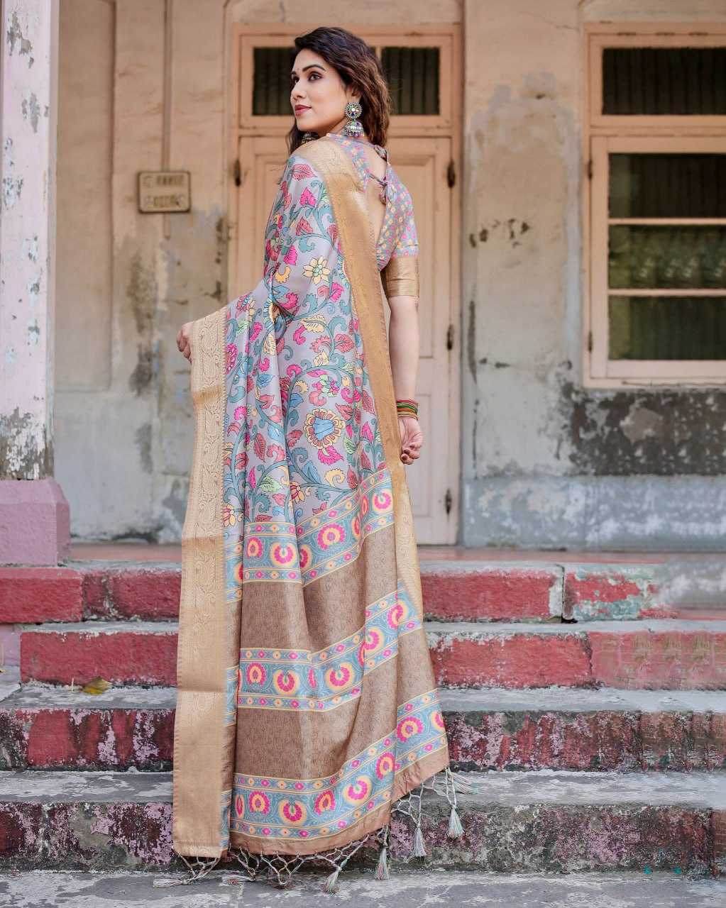 Multi Color Pure Silk Saree