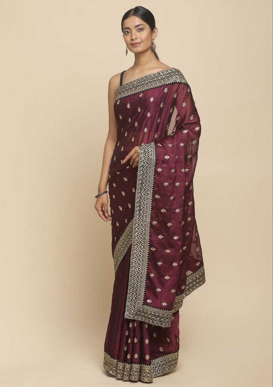 Elegant Rangoli Silk Saree with Designer Velvet Work Lace Border