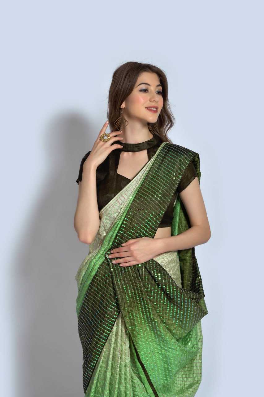 Vichitra Silk Saree with Sequin Embroidery