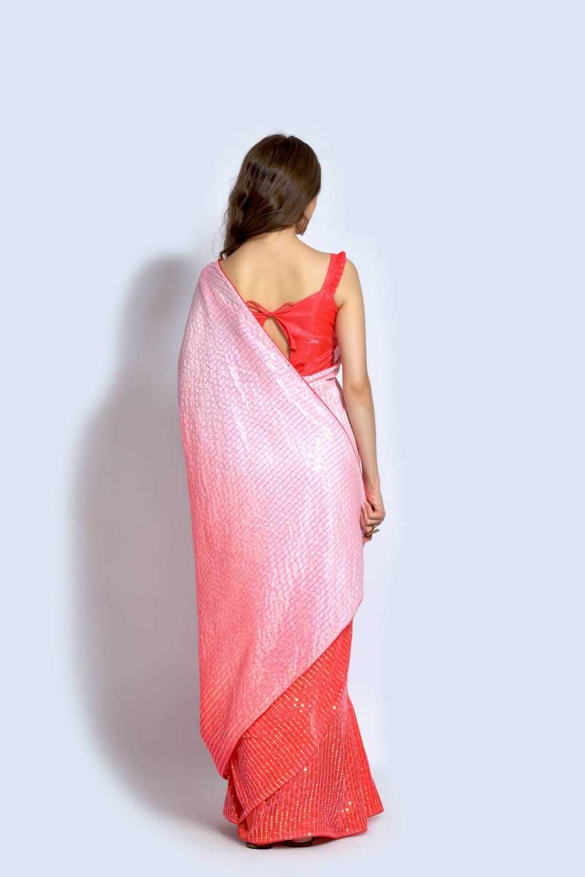 Vichitra Silk Saree with Sequin Embroidery