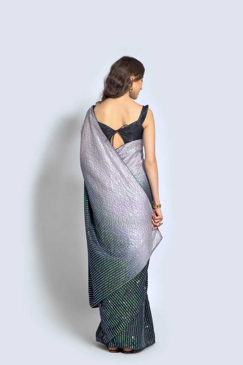 Vichitra Silk Saree with Sequin Embroidery