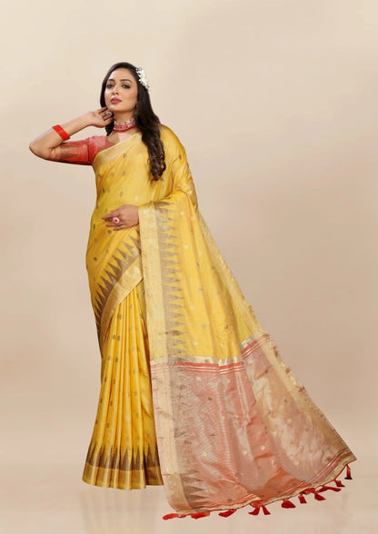 Soft Katan Silk Saree with Zari Weaving Design