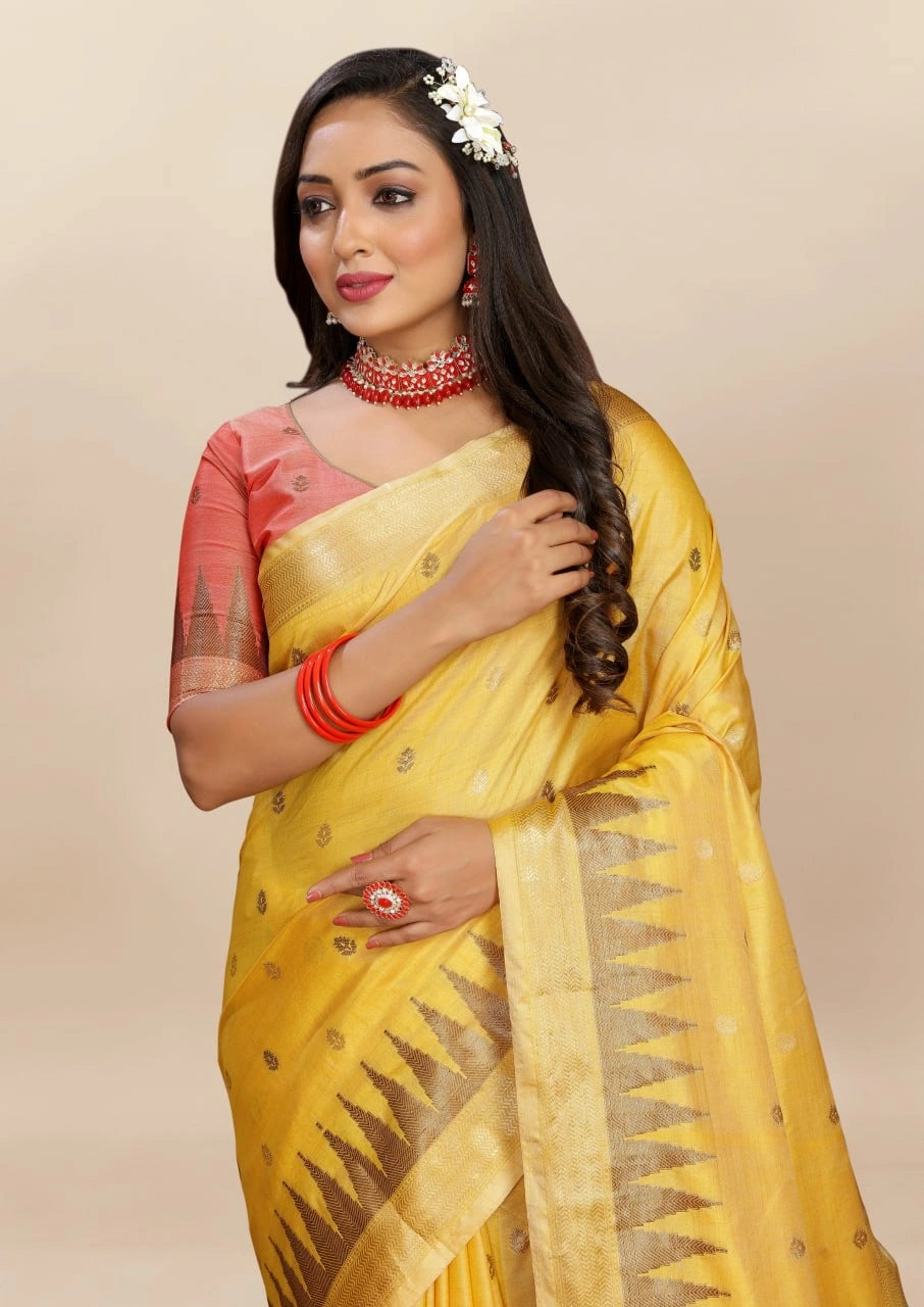 Soft Katan Silk Saree with Zari Weaving Design