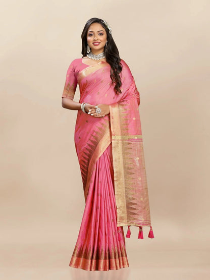 Soft Katan Silk Saree with Zari Weaving Design