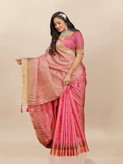 Soft Katan Silk Saree with Zari Weaving Design