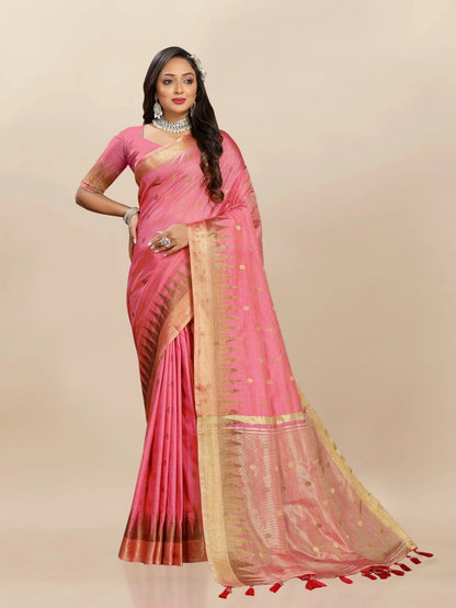 Soft Katan Silk Saree with Zari Weaving Design