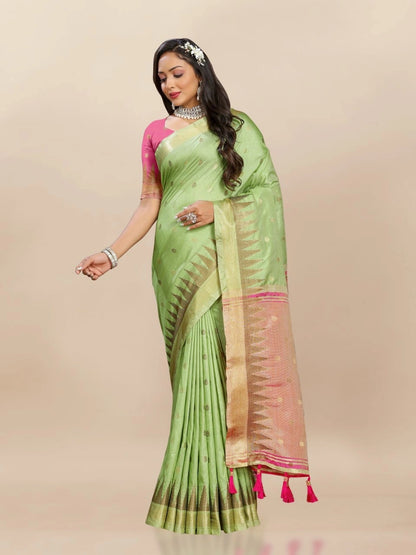 Soft Katan Silk Saree with Zari Weaving Design