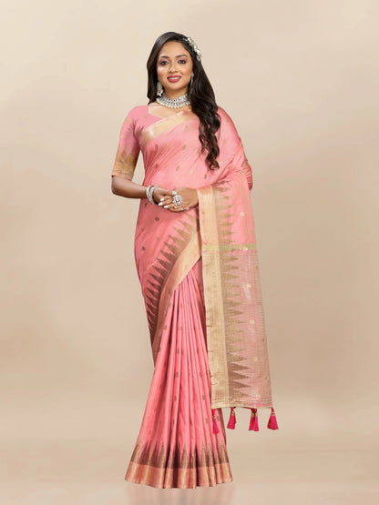 Soft Katan Silk Saree with Zari Weaving Design