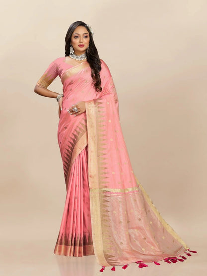 Soft Katan Silk Saree with Zari Weaving Design
