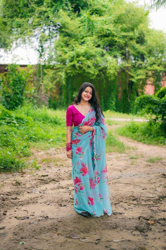 Traditional Faux Georgette Saree