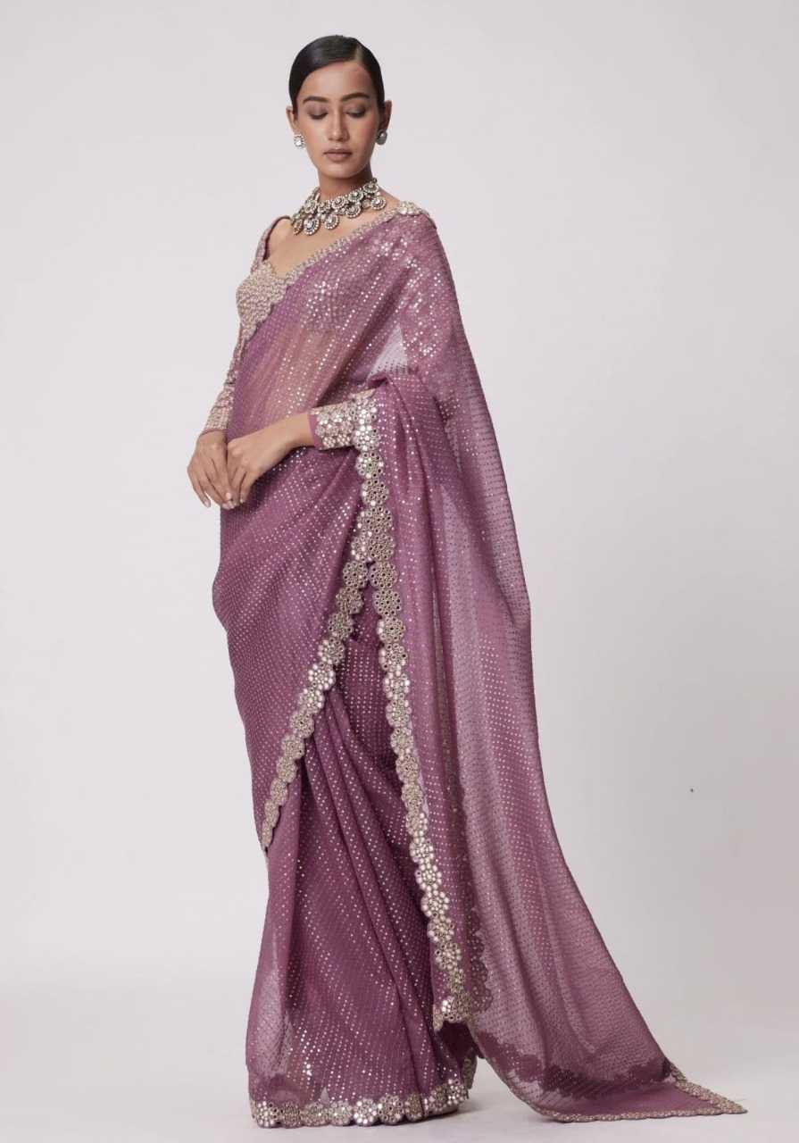 Soft Georgette Saree With Embroidery Sequence