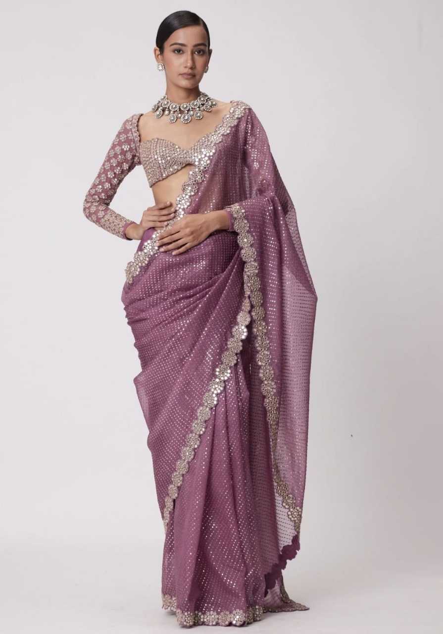 Soft Georgette Saree With Embroidery Sequence