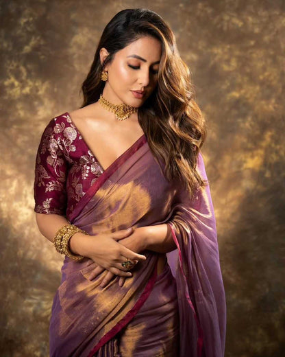 Stylish Jimmy Choo Saree with Elegant Lace Border