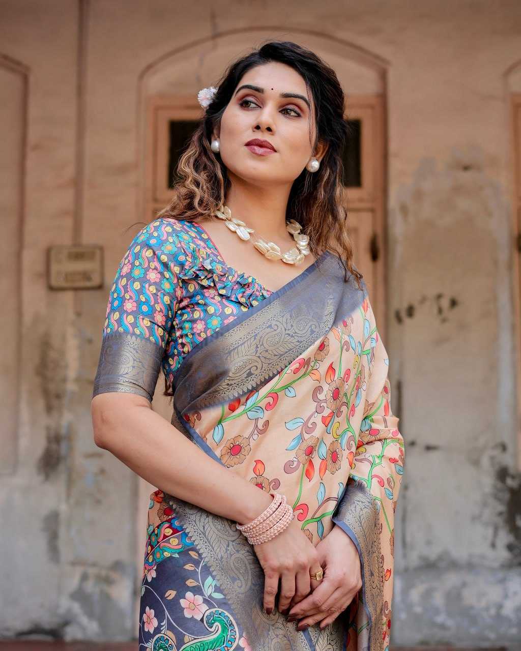 Elegant Brown Pure Silk Saree
