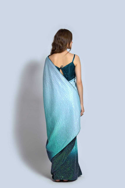 Vichitra Silk Saree with Sequin Embroidery